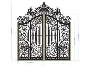 File cnc cổng 2 cánh cho nhà biệt thự dxf