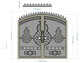 File cnc cổng 2 cánh chữ thọ phong cách
