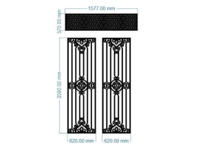 File cnc cổng 2 cánh  đặc biệt kết hợp ô thoáng bông tuyết