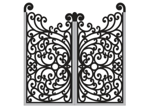 File cnc cổng 2 cánh mẫu biệt thự