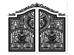 File cnc cổng 2 cánh mẫu họa tiết phù điêu