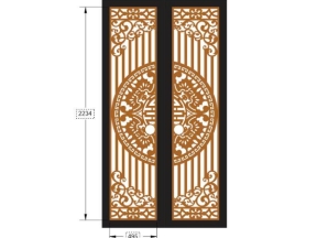 File cnc cổng 2 cánh trống dơi dxf