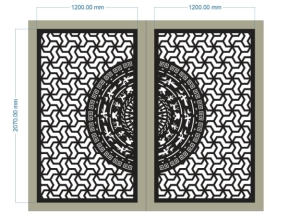 File cnc cổng 2 cánh trống đồng  đặc biệt