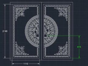 File cnc cổng 2 cánh trống đồng phong cách mắt