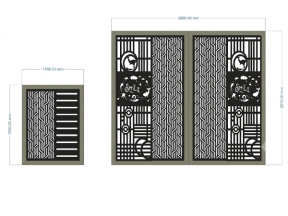 File cnc cổng 2 cánh và 1 cánh thiết kế đẹp nhất 2d