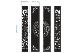 File cnc cổng 4 cánh cá chép trống đồng