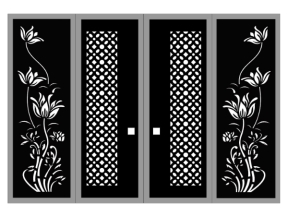 File cnc cổng 4 cánh hoa văn sen hiện đại