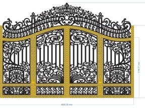 File cnc cổng 4 cánh mẫu biệt thự mới