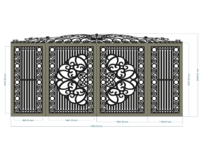 File cnc cổng 4 cánh mẫu đẹp dxf tháng 4