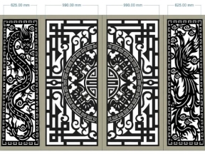 File cnc cổng 4 cánh rồng phượng