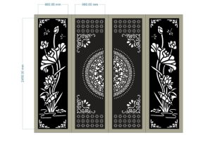 File cnc cổng 4 cánh sen mẫu mới nhất