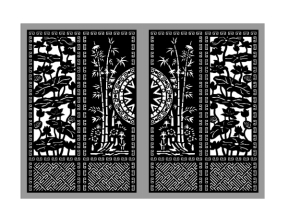 File cnc cổng 4 cánh sen trúc