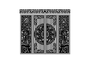 File cnc cổng 4 cánh tài lộc cá chép có ô thoáng