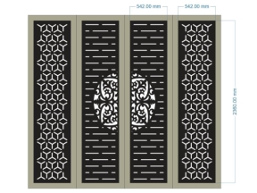 File cnc cổng 4 cánh thiết kế trống trái tim