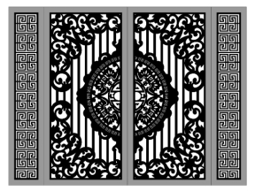 File cnc cổng 4 cánh trống dơi kết hợp 2 cánh bên  đặc biệt