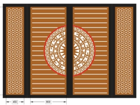 File cnc cổng 4 cánh trống đồng bông tuyết, kèm chỉ trống