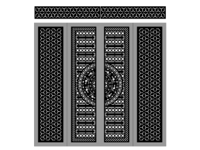 File cnc cổng 4 cánh trống đồng cánh giữa phong cách