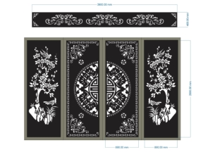 File cnc cổng 4 cánh trống đồng dơi mai