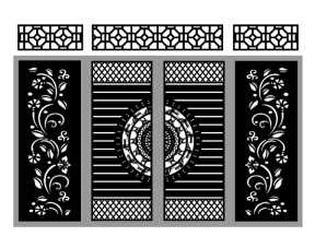 File cnc cổng 4 cánh trống đồng hoa
