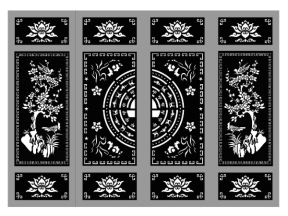 File cnc cổng 4 cánh trống đồng hoa mai