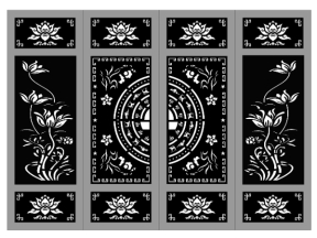 File cnc cổng 4 cánh trống đồng hoa sen đẹp