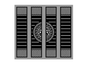 File cnc cổng 4 cánh trống đồng kết hợp hoa văn hình thoi