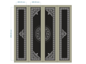 File cnc cổng 4 cánh trống đồng mới phong cách