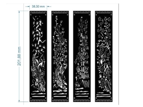 File cnc cổng 4 cánh tứ quý tứ quý đẹp