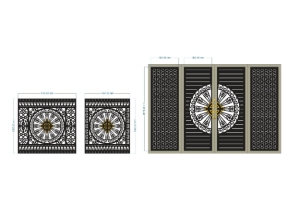 File cnc cổng 4 cánh và hàng rào mẫu họa tiết trống mới