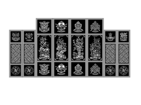 File cnc cổng 8 cánh mẫu họa tiết bát bảo