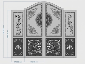 File cnc cổng cá chép hoa văn