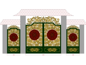 File cnc cổng chùa thiết kế Hoa Sen & Rồng đẹp