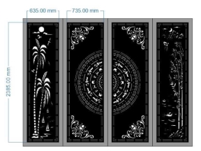 File cnc cổng mẫu họa tiết cánh trúc dừa