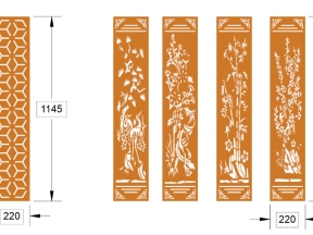 File cnc cổng tùng cúc trúc mai bản vẽ đẹp nhất dxf