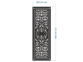 File cnc cửa sắt 1 cánh hoa văn phong cách