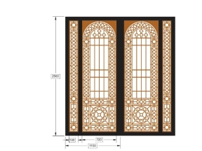File cnc cửa sắt 4 cánh dxf
