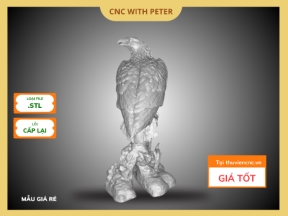 File CNC Đại Bàng Đứng Trên Cây – STL 3D Nghệ Thuật – Mẫu Linh Vật