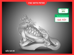 File CNC Đầu Rồng Mai Rùa – STL 3D – Mẫu Linh Vật Long Quy Phong Thủy