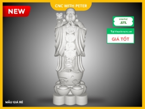 File CNC Di Lặc Chúc Phúc STL – Tượng Phong Thủy 3D Khắc Gỗ Chi Tiết Cao