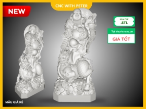 File CNC Di Lặc Cưỡi Lân STL – Tượng Phong Thủy 3D Chi Tiết Cao