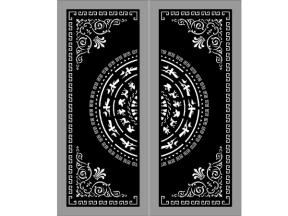 File cnc file cad cổng 2 cánh trống đồng hoa góc mới