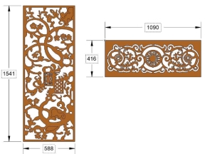 File cnc hoa văn vách cổng chi tiết