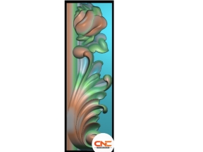 File cnc lá tây và hoa hồng con sơn đẹp