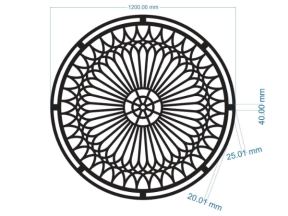 File cnc mái kính hình tròn viền  đặc biệt