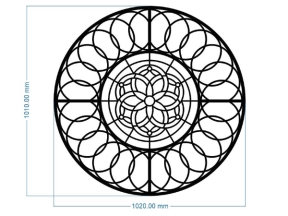 File cnc mái kính tròn phong cách