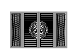 File cnc mẫu cổng 4 cánh bông tuyết đẹp