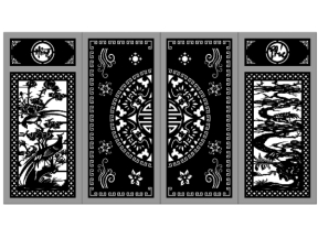 File cnc mẫu cổng 4 cánh hồng phúc