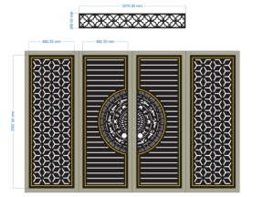 File cnc mẫu cổng 4 cánh mẫu đẹp