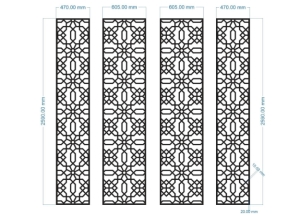 File cnc mẫu cổng 4 cánh mẫu đẹp nhất dxf