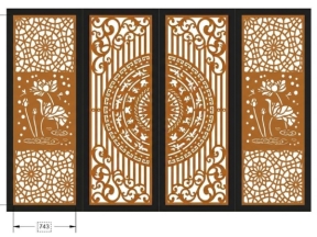 File cnc mẫu cổng 4 cánh sen